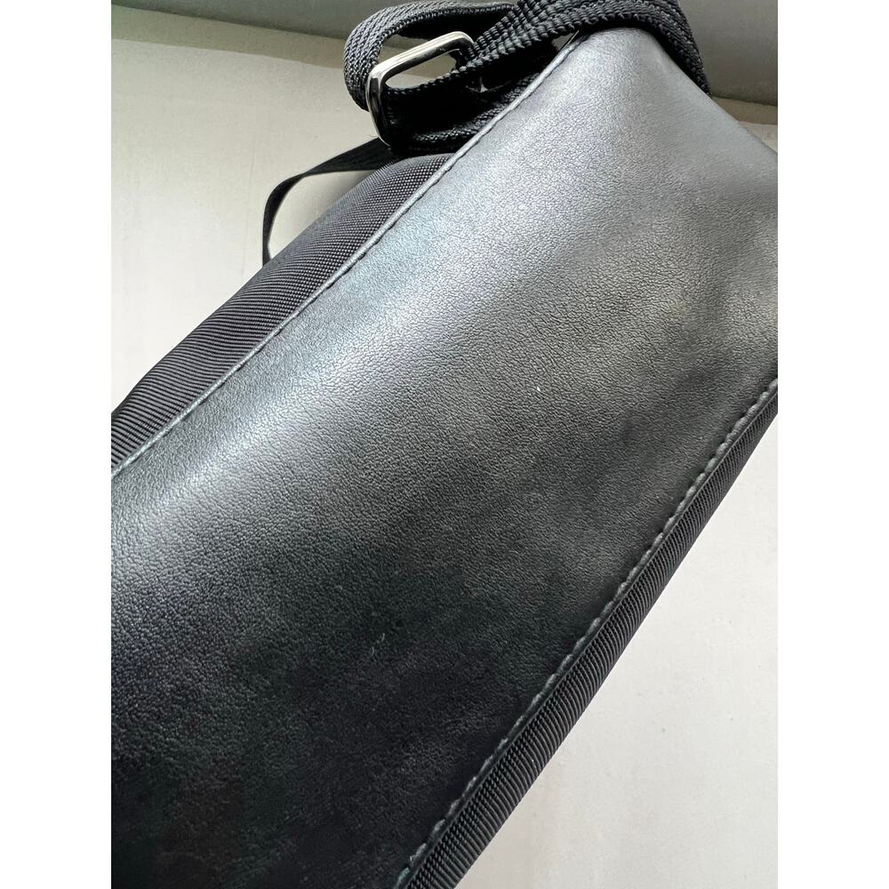Ordning Reda Backpack Black Small Zipper Nylon Leather Trim Travel - Picture 5 of 10